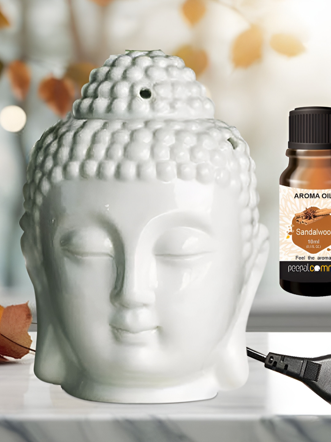 PEEPALCOMM Set Of 2 White Buddha Electric Aroma Oil Diffuser