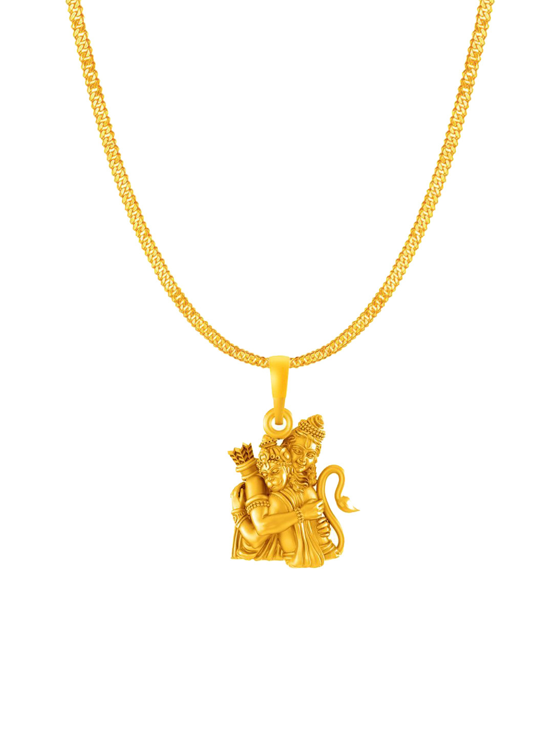 Metronaut Men 22KT Gold-Plated Hanuman Shaped Pendant With Chain