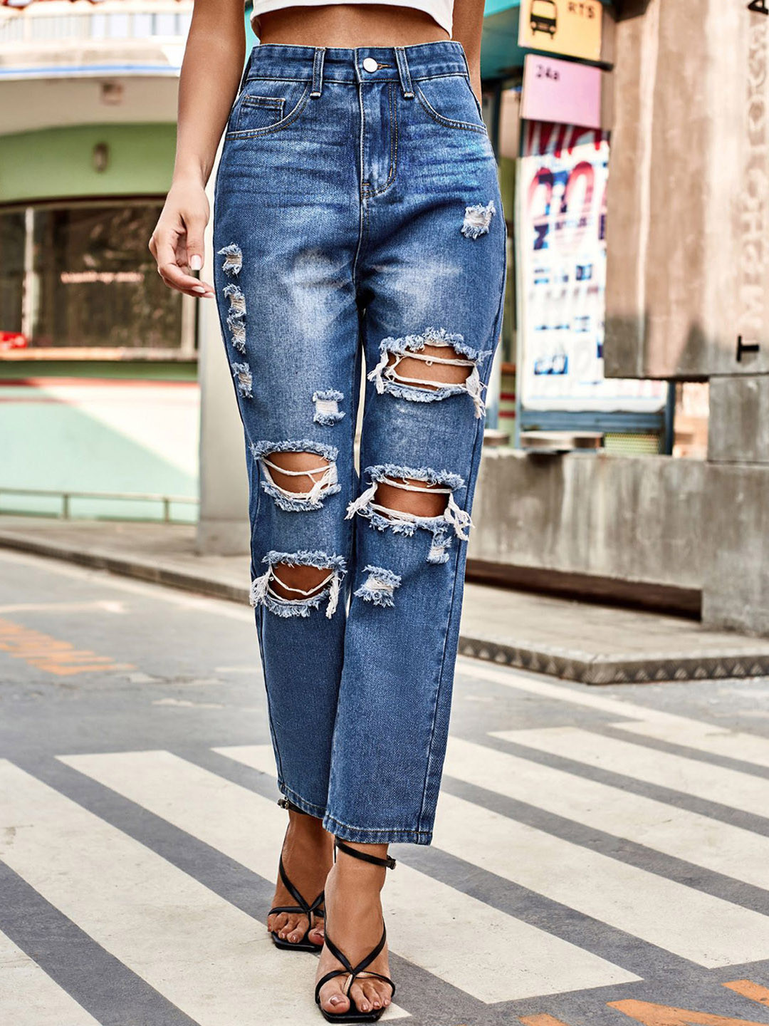 StyleCast Women Highly Distressed Light Fade Stretchable Slim Fit Jeans