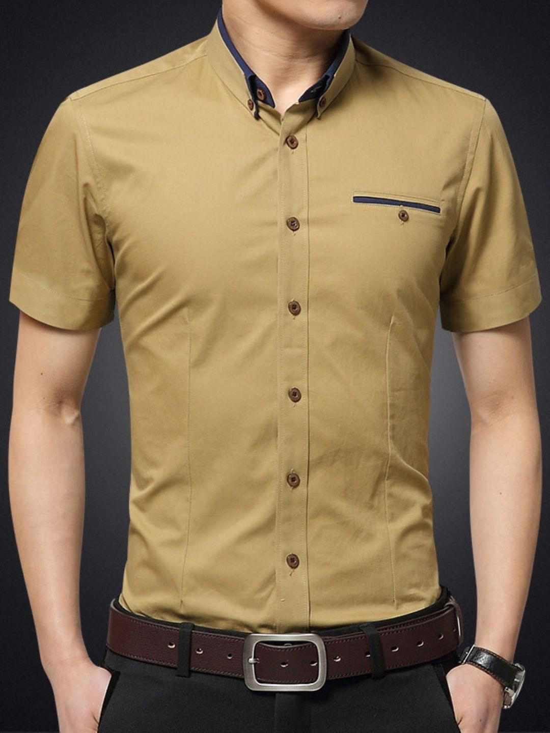 KPOP Men Slim Fit Casual Shirt