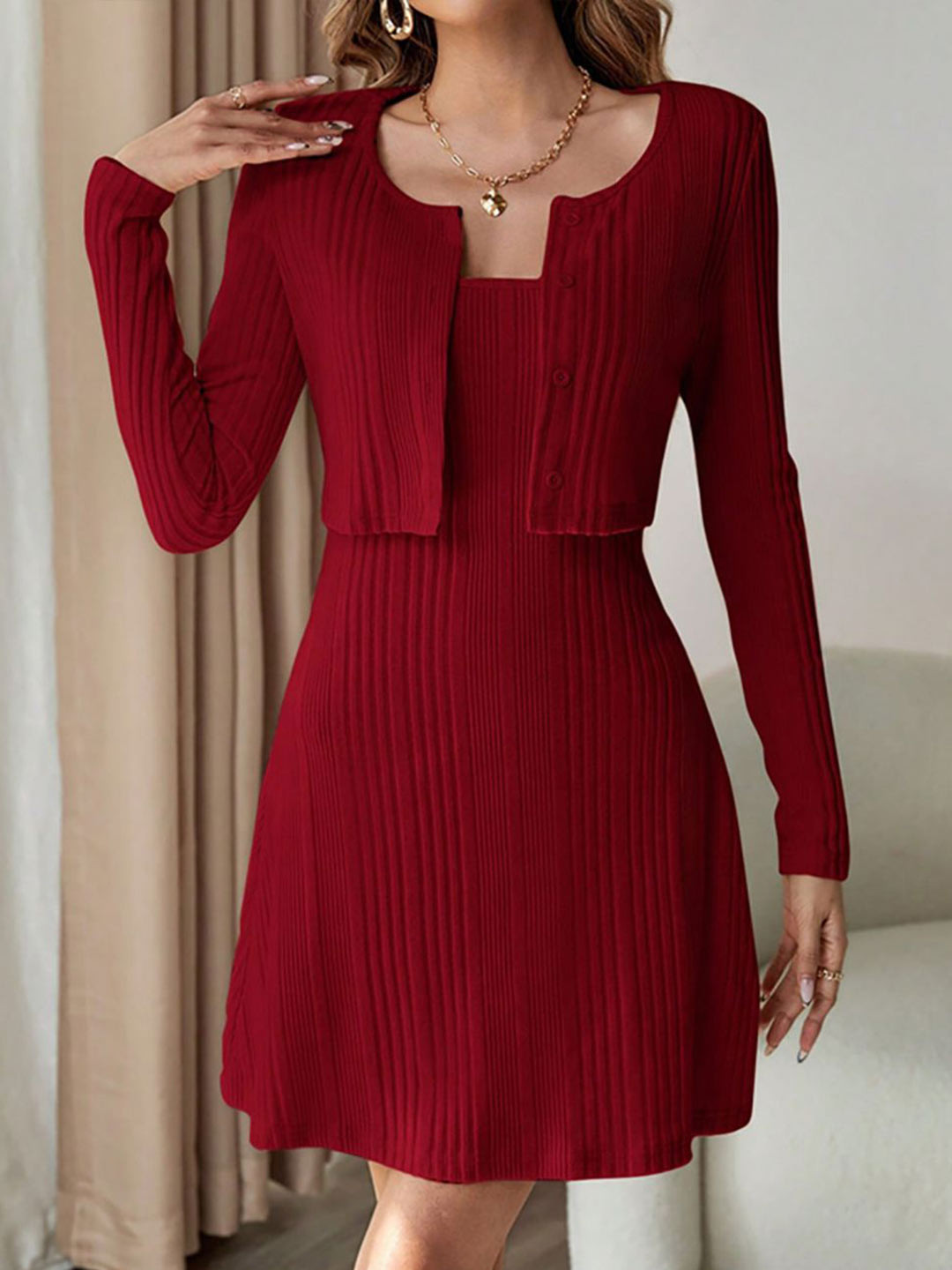 StyleCast x Revolte Women Red Solid Mini Dress