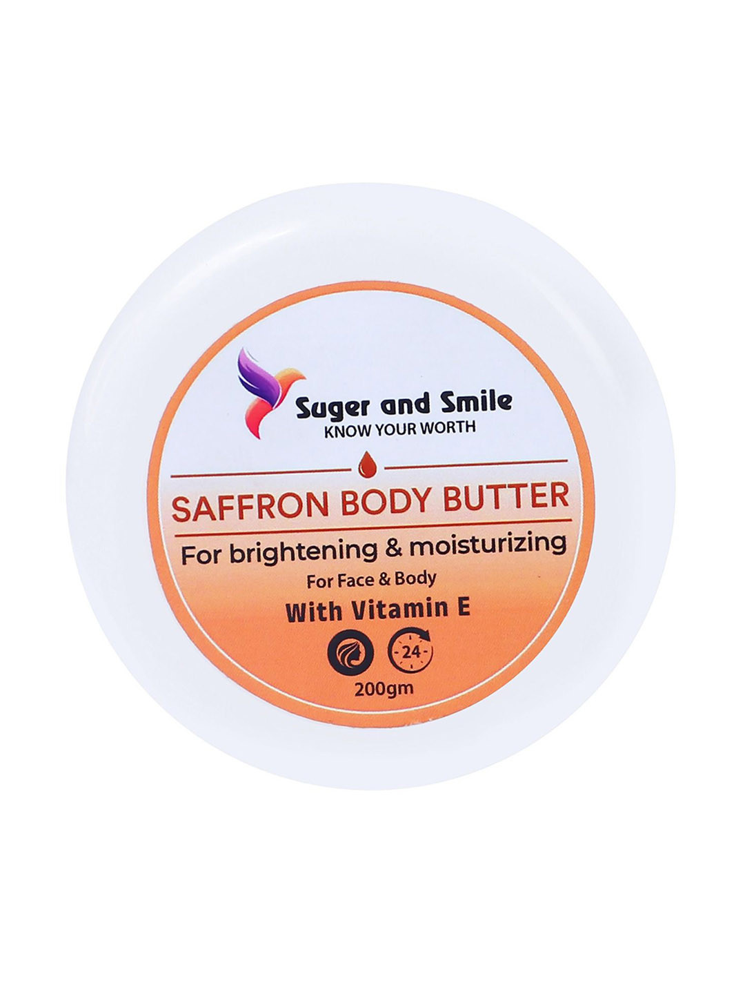 SUGER AND SMILE Saffron Body Butter with Vitamin E For Brightening & Moisturizing - 200g