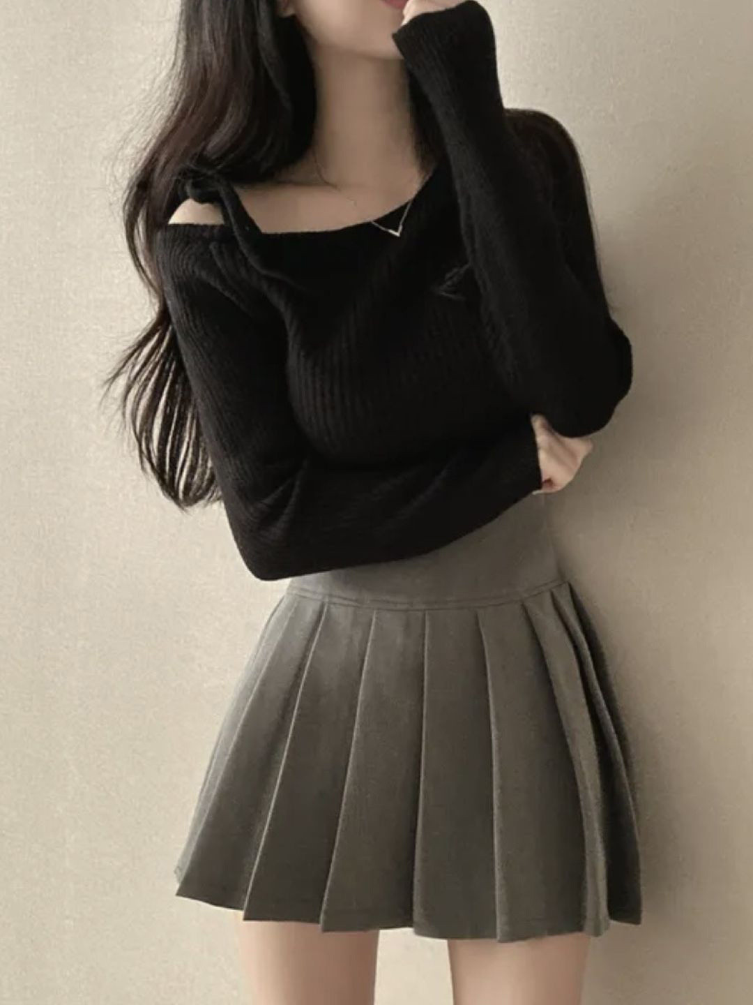 KPOP Tie-Up Neck Top