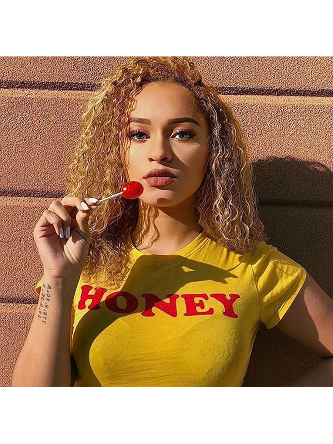 Honey Typography Print Regular Fit T-shirt