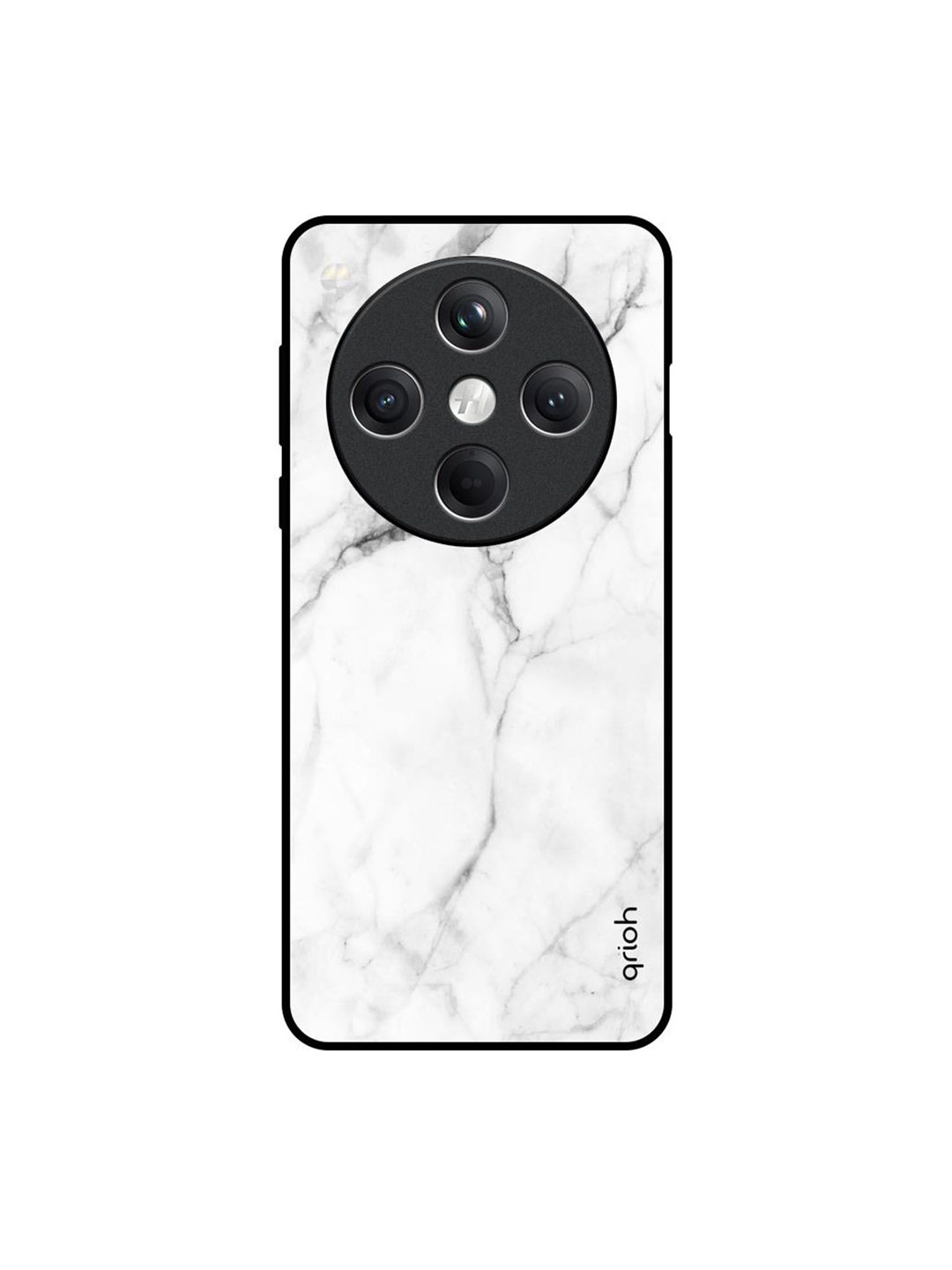 QRIOH Printed Oppo Find X8 5G Modern White Marble Glass Back Case Mobile Accessories