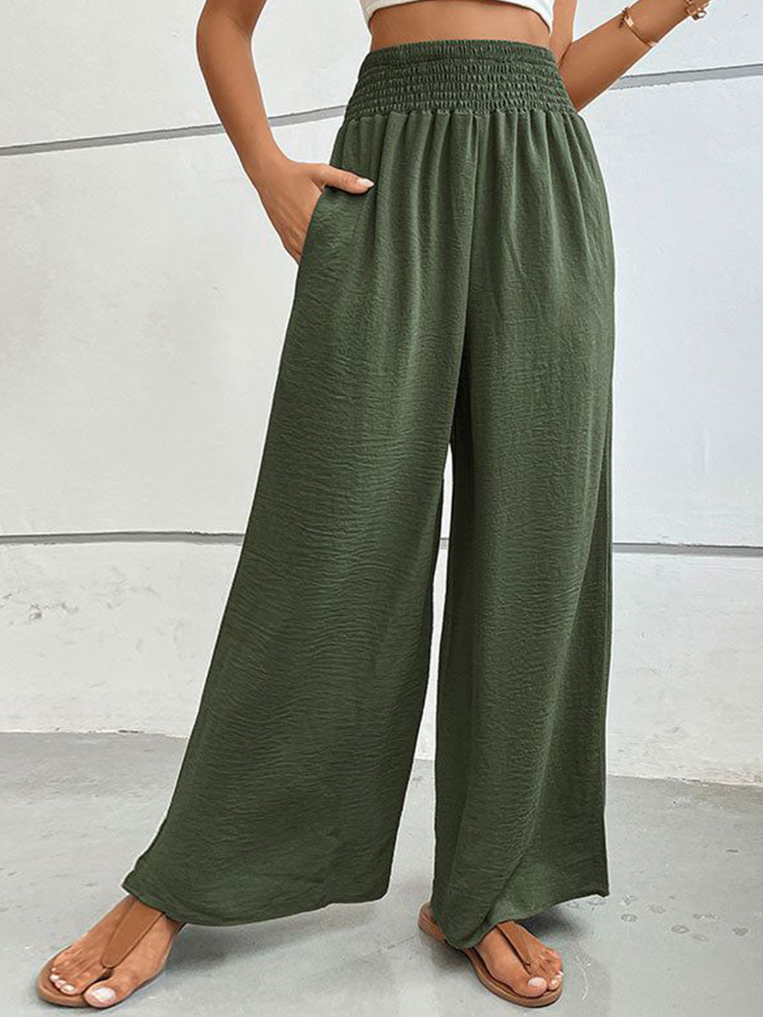 Outzidr Women Smart Relaxed Fit Ultra Baggy Trouser