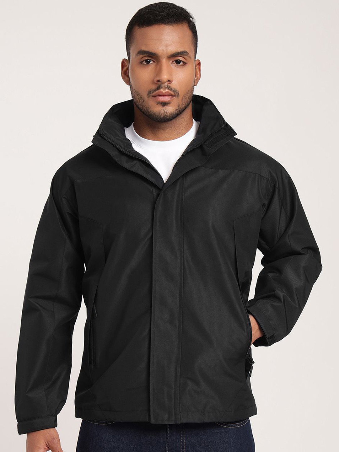 MOUNTMILLER Men's Hooded Neck AirShell Ripstop Water-Repellent Wind Jacket