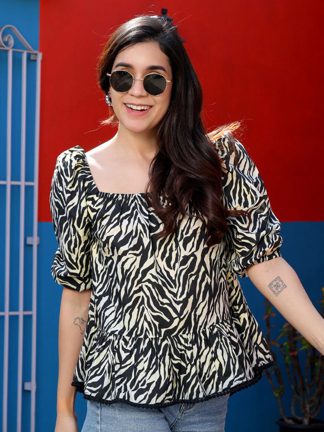 Peppinos Printed Cotton Top