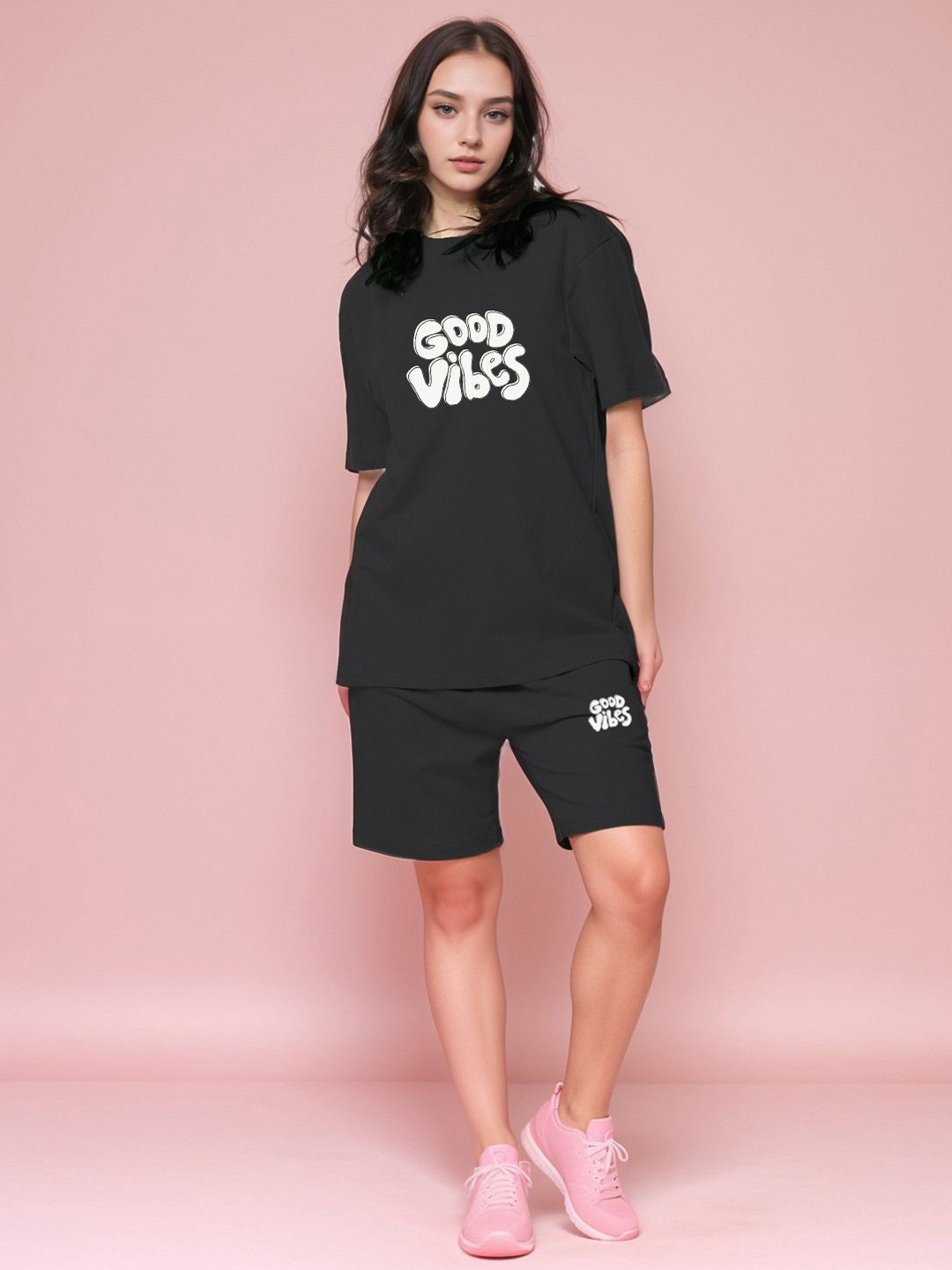 Keenuu Printed  Pure Cotton T-Shirt With Shorts Co-Ords