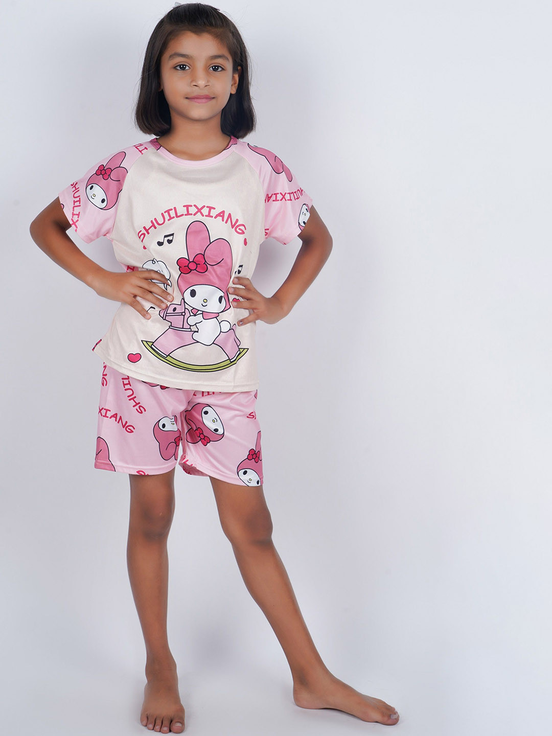 LMG Lifestyle Kids Printed T-shirt & Shorts Night suit