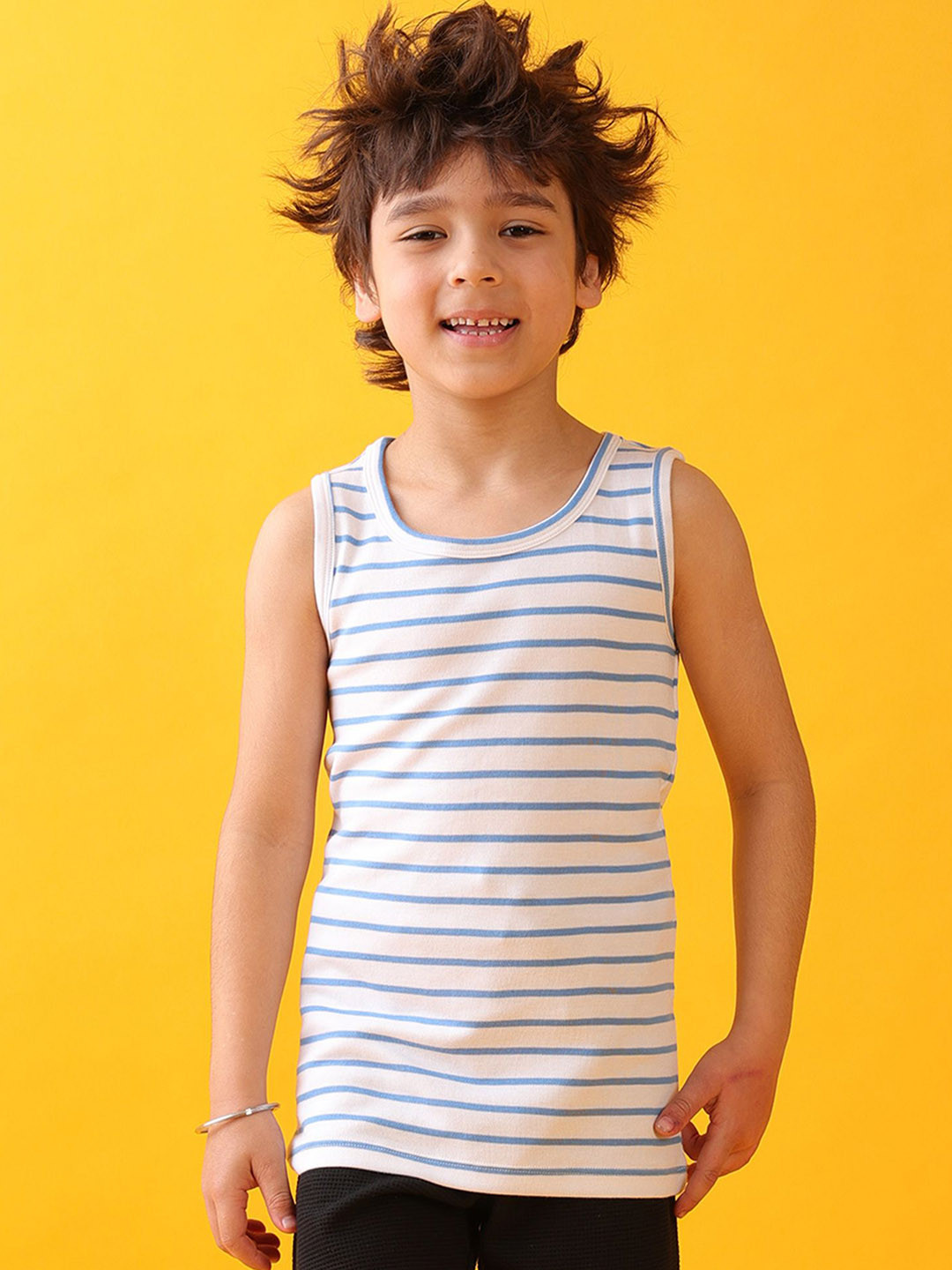 Anthrilo Boys Pack Of 2 Sky Striped Summer Vest AN64428N