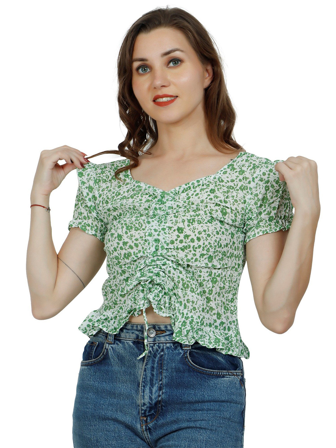 ZARISTAA Floral Printed Crop Top