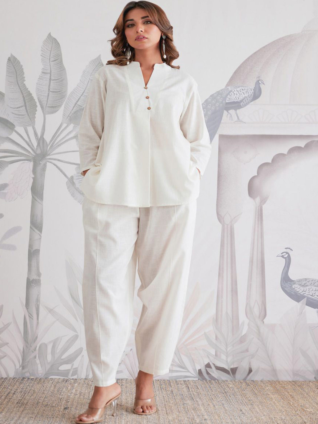 TARA-C-TARA Pure Cotton Top With Trouser Co-Ords