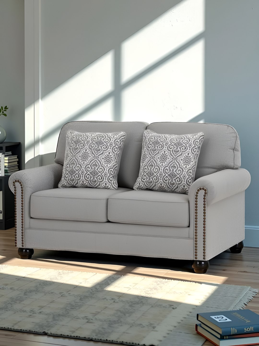 Royaloak Grey Three Seater Sofa With Cushion