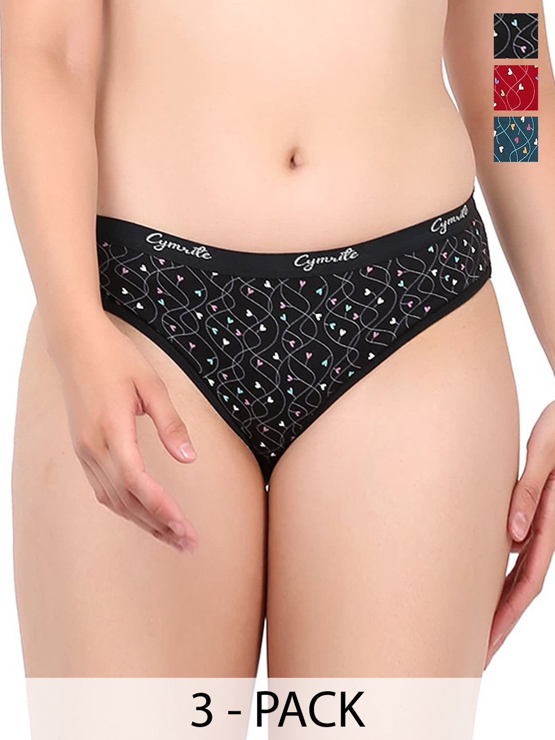 CYMRITE Pack Of 3 Mid Rise Cotton Hipster Briefs lovebalaji s