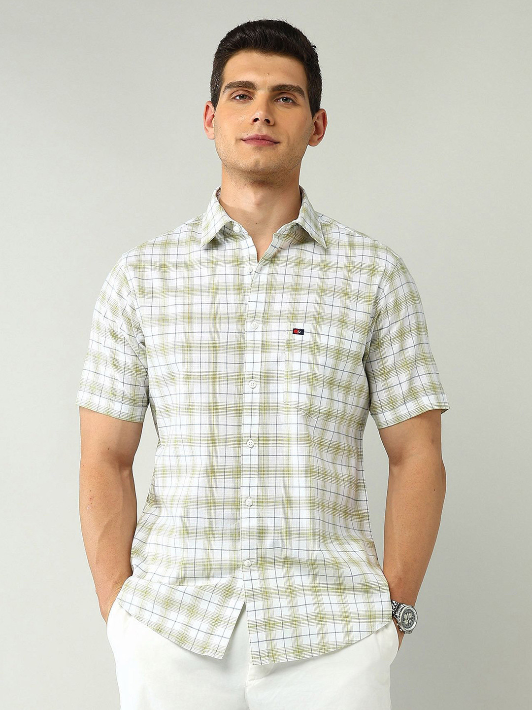 AD By Arvind Men Classic Slim Fit Tartan Checks Checked Casual Shirt