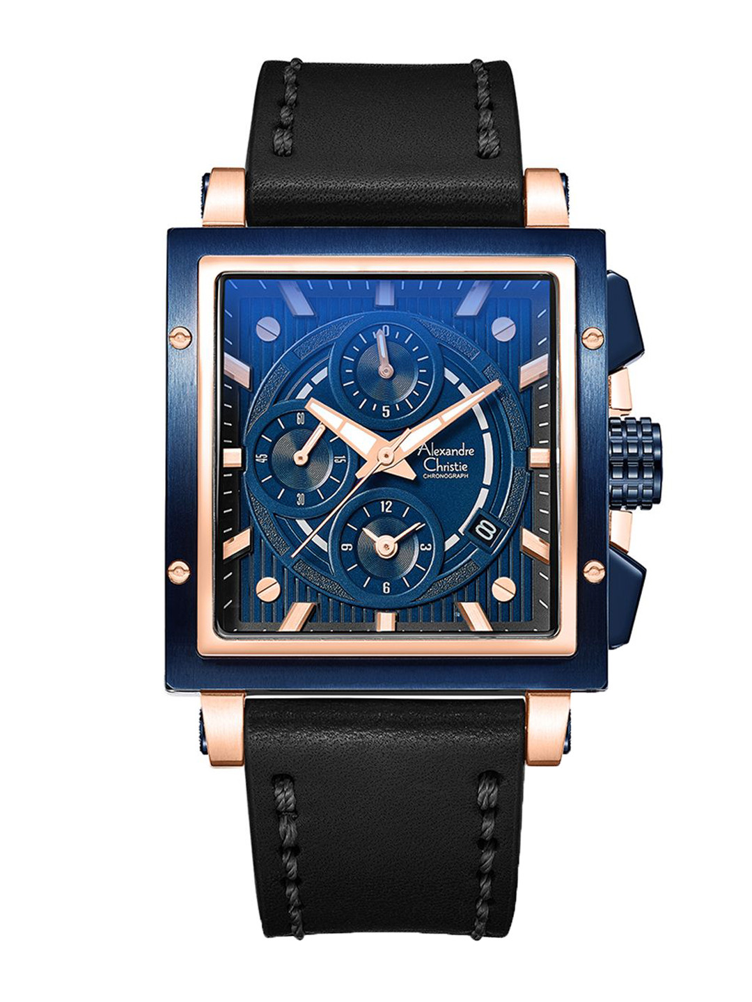 Alexandre Christie Men Dial & Leather Wrap Around Straps Analogue Chronograph Watch