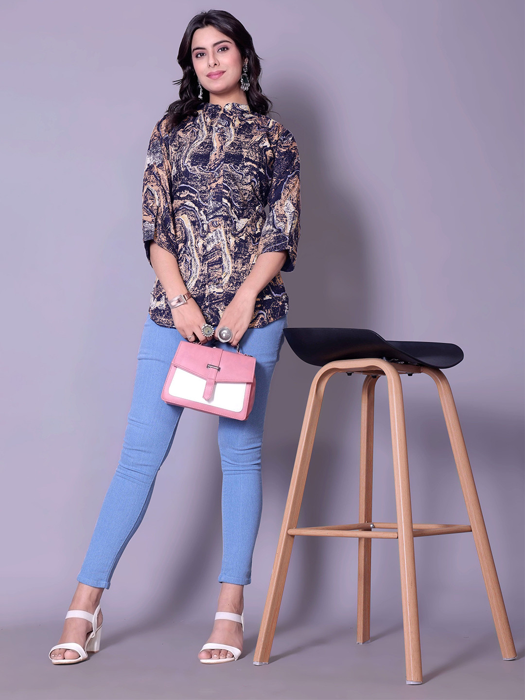 FULPARI women Abstract Printed A-Line  Kurti
