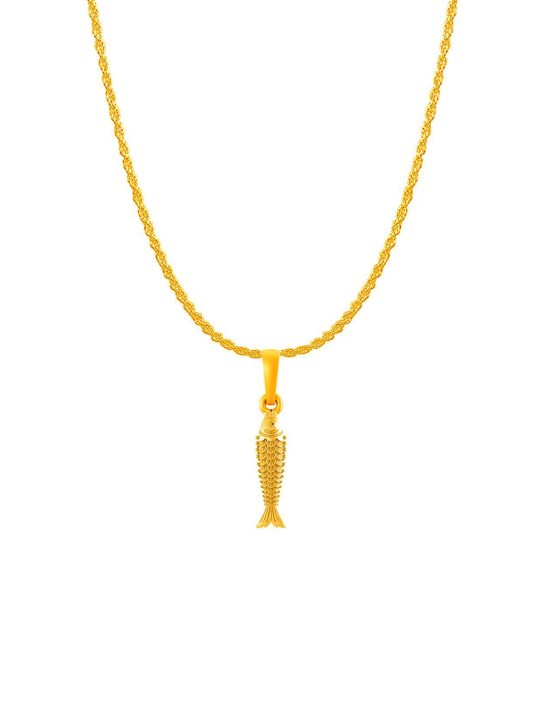 Metronaut 92.5 Sterling Silver 22KTGold-Plated Fish Pendant With Rope Chain