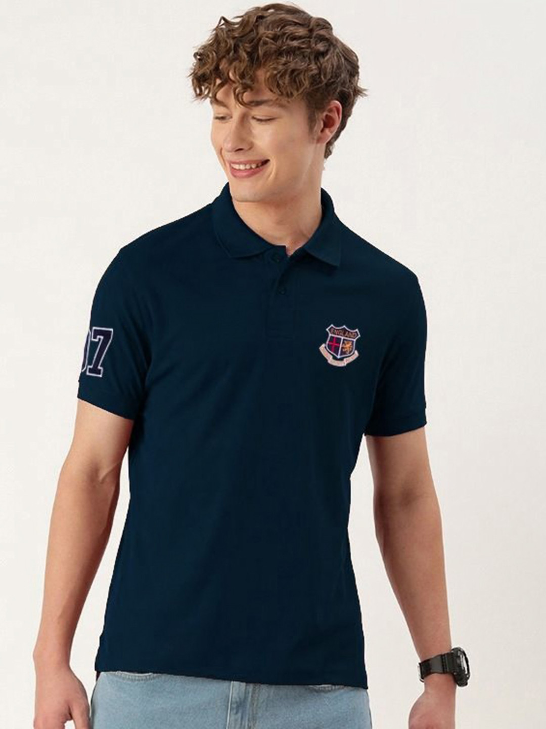 ADORATE Men Polo Collar Pockets T-shirt