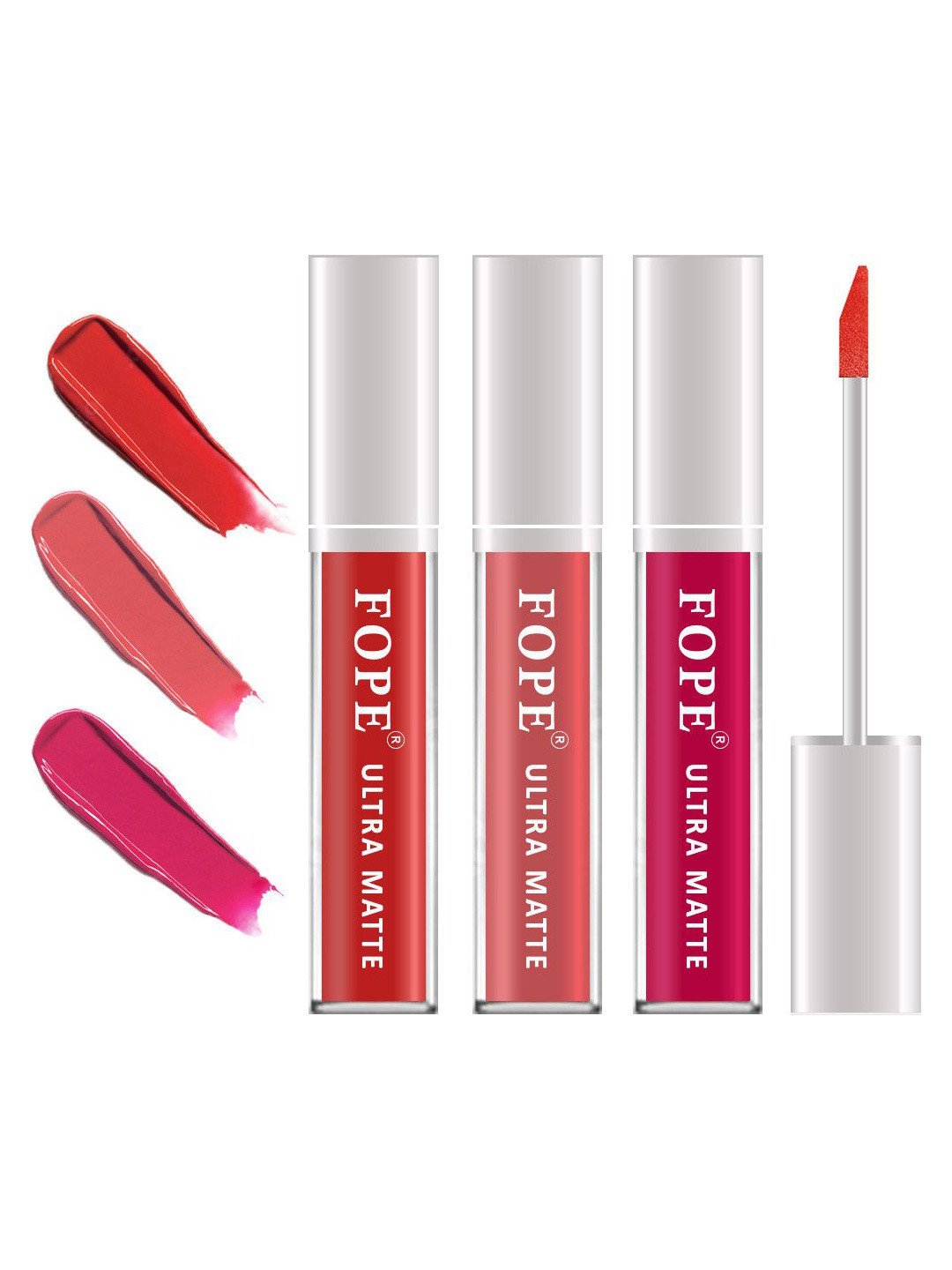 FOPE Set Of 3 Long Lasting Matte Liquid Lipstick - 4 ml Each -  4-5-11