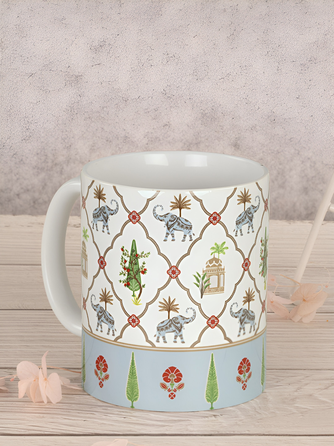 Home Ecstasy New Modern Design Blue Ethnic Motifs Ceramic Microwave Safe Mug-320ml