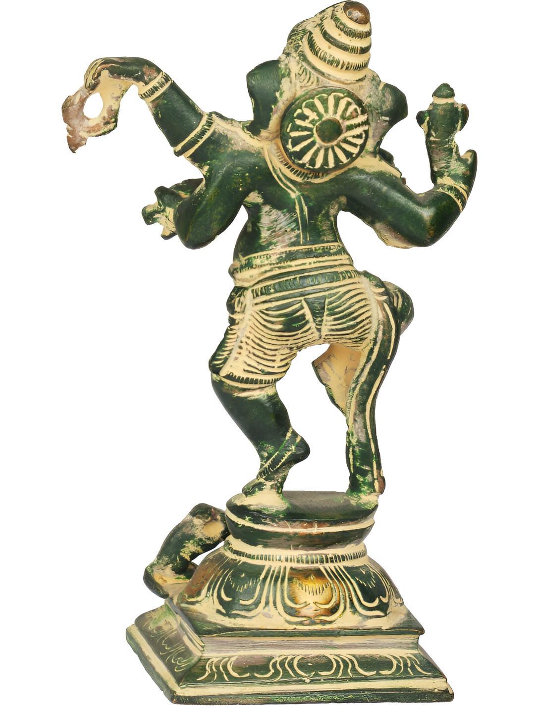 Exotic India Baby Ganesha Gold Brass Metallic Prayer Room Hand Made Small Showpiece - 5.8 Inches