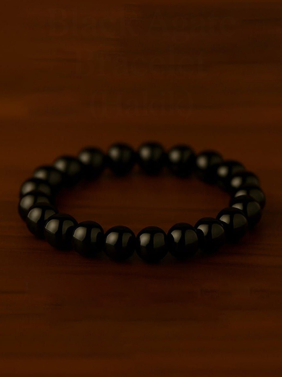 MITHILA Handicrafts Unisex Agate Beaded Elasticated Bracelet