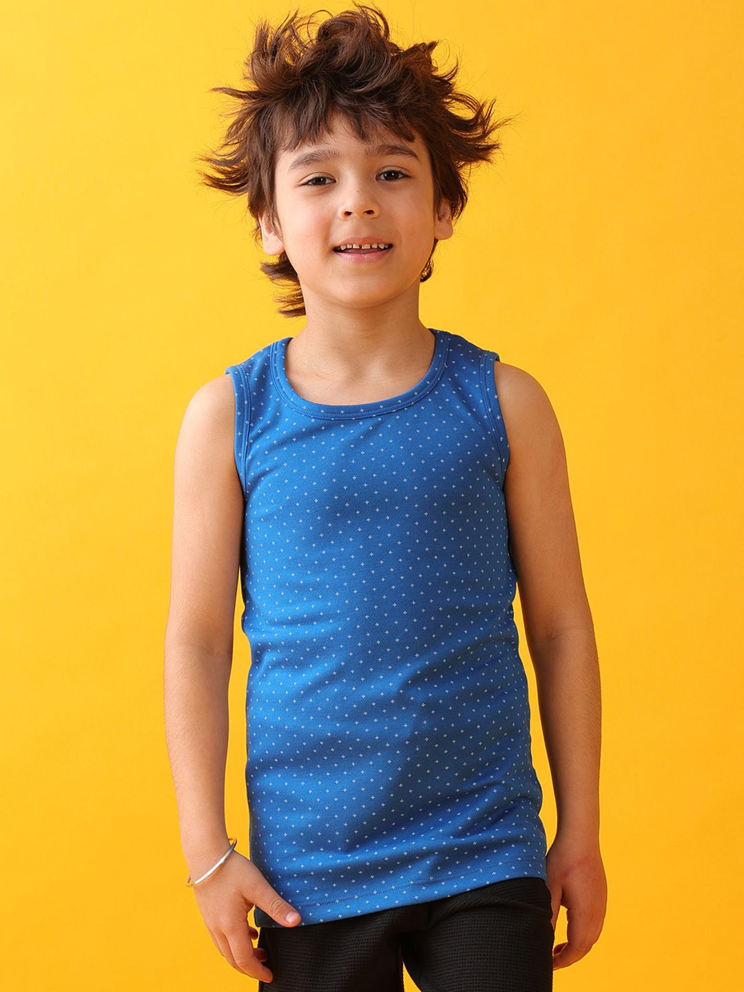 Anthrilo Boys Pack Of 3 Royal Dotted Vest AN51650N