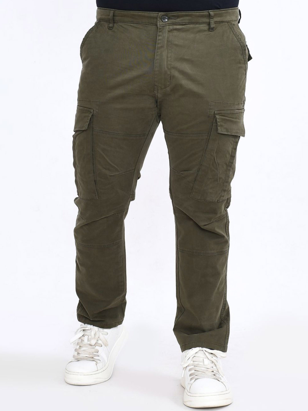 PASSPORT JEANS Men Solid Regular Fit Mid-Rise Cargos Trousers
