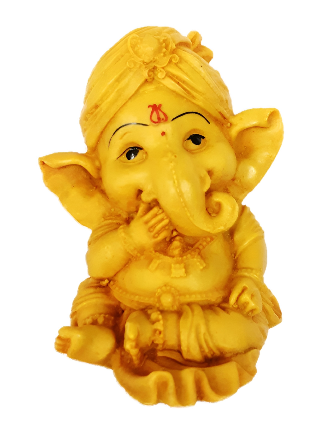 Afterstitch Baal Lord Ganesha Cream Polyresin Natural Prayer Room Small Showpiece - 3.1 Inches