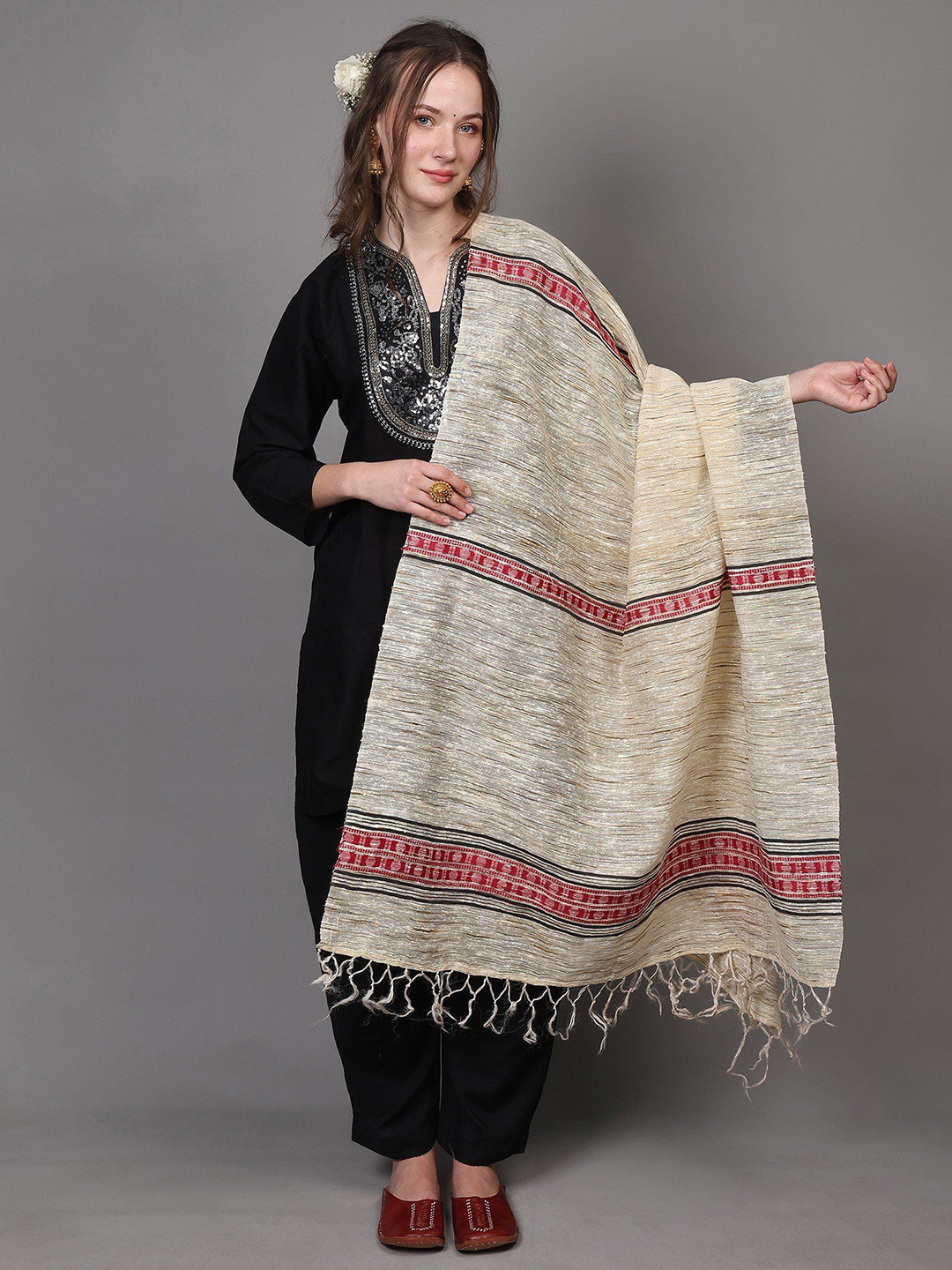 Exotic India Textured Khadi Dupatta