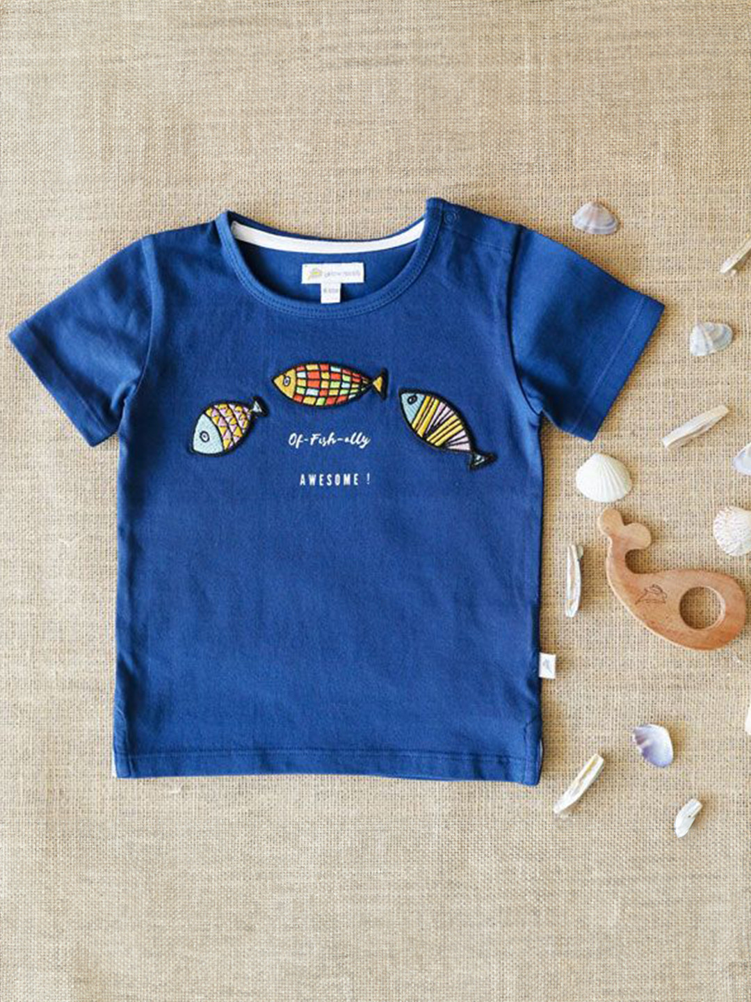 Yellow Rabbit Kids Graphic Embroidered Cotton T-shirt