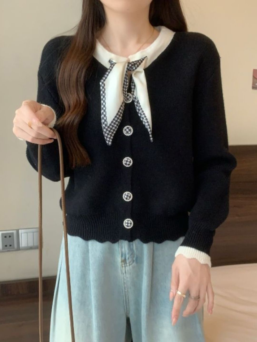 KPOP Women Scarf Neck Top