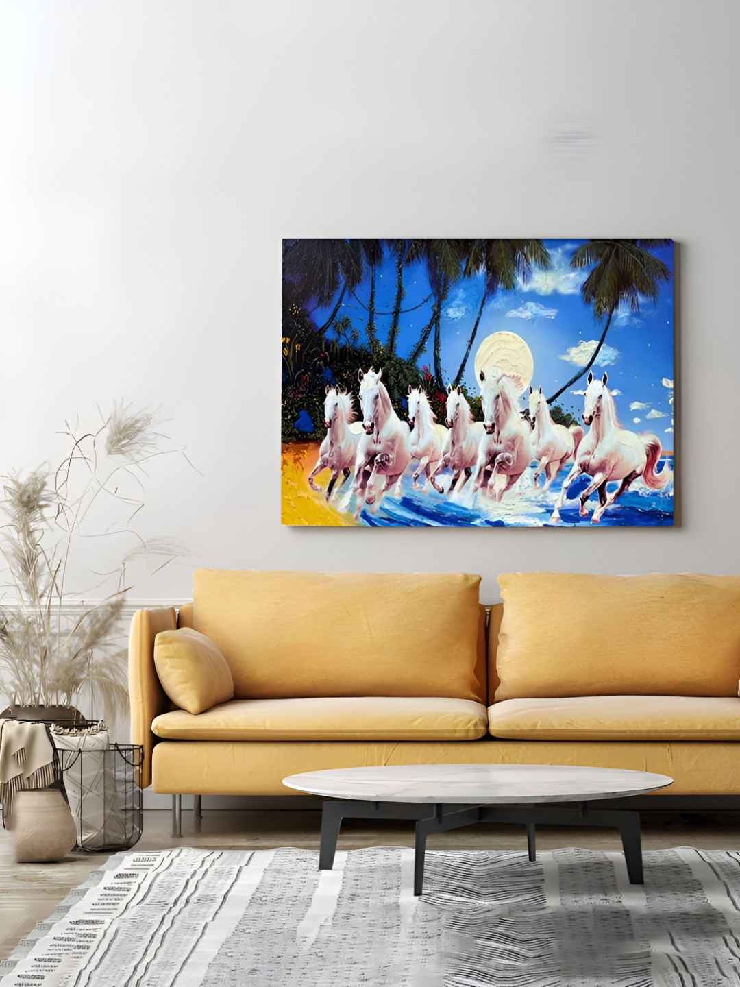 Eurotex Blue & White Canvas Birds and Animals Wall Paintings