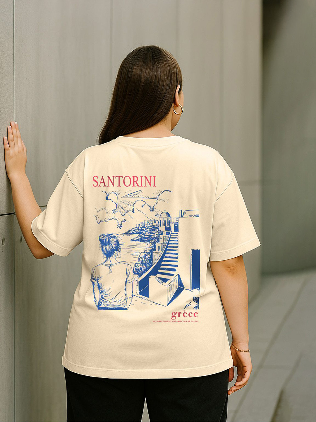 JUNEBERRY Women Swan White Printed Round Neck Pure Cotton Plus Size Tshirt