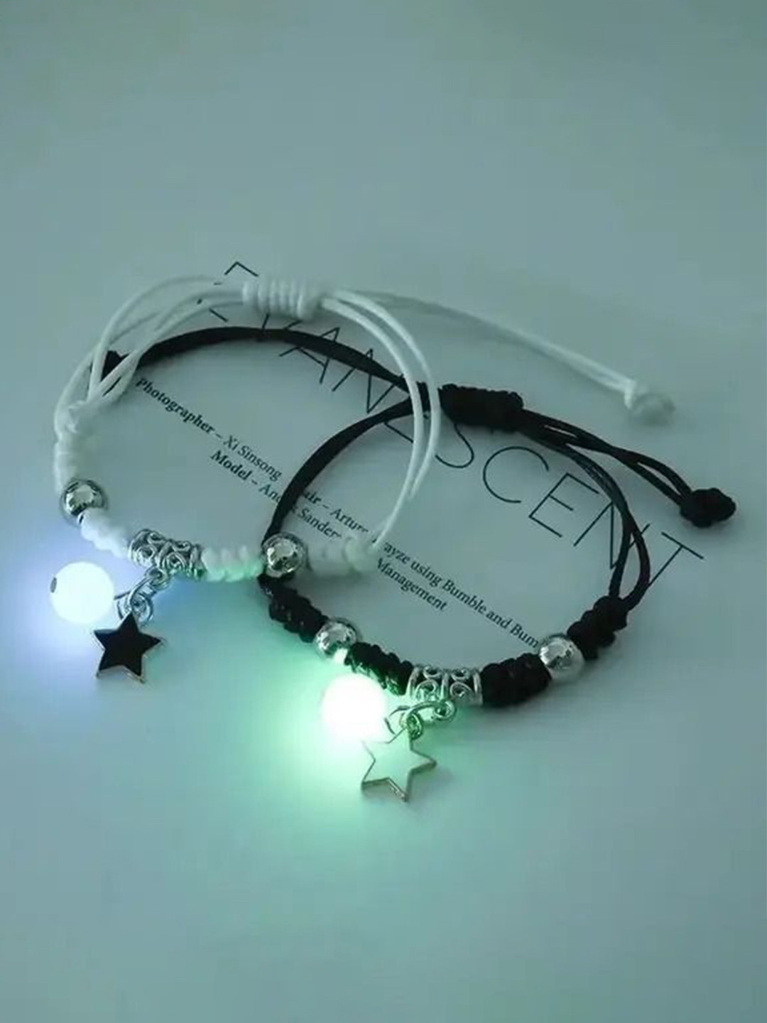 Teeragaj Unisex Set of 2 Stainless Steel Wraparound Radium Bracelets