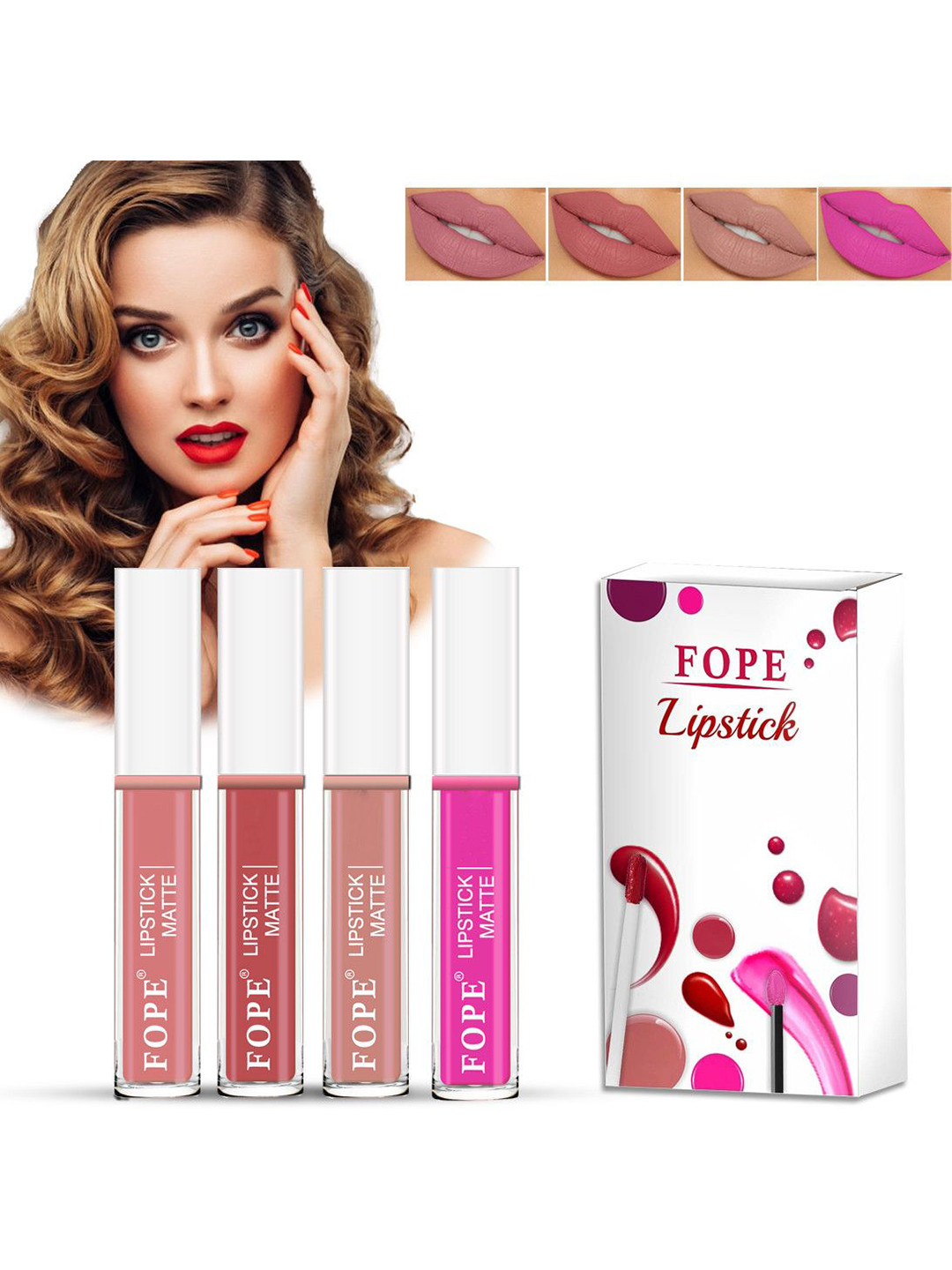 FOPE Constantly Set Of 4 Long Lasting Long Lasting Matte Lipstick - 4 ml Each