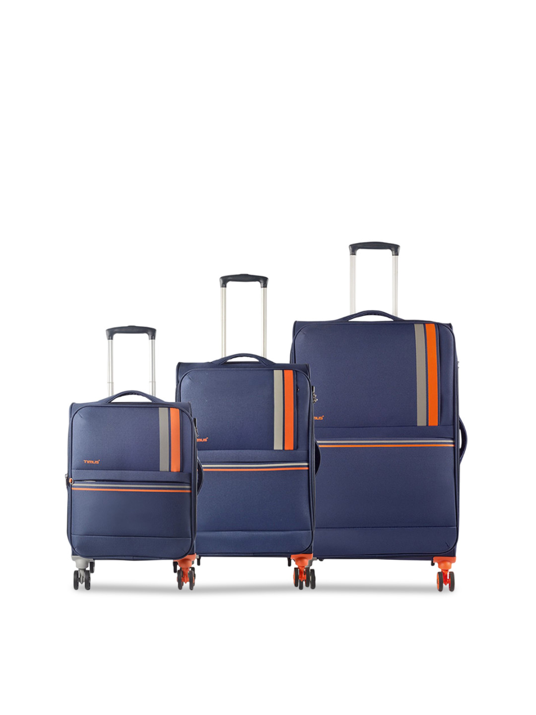 TIMUS Set Of 3 Soft luggage Hard-Sided Large & Medium, Cabin Trolley Bag