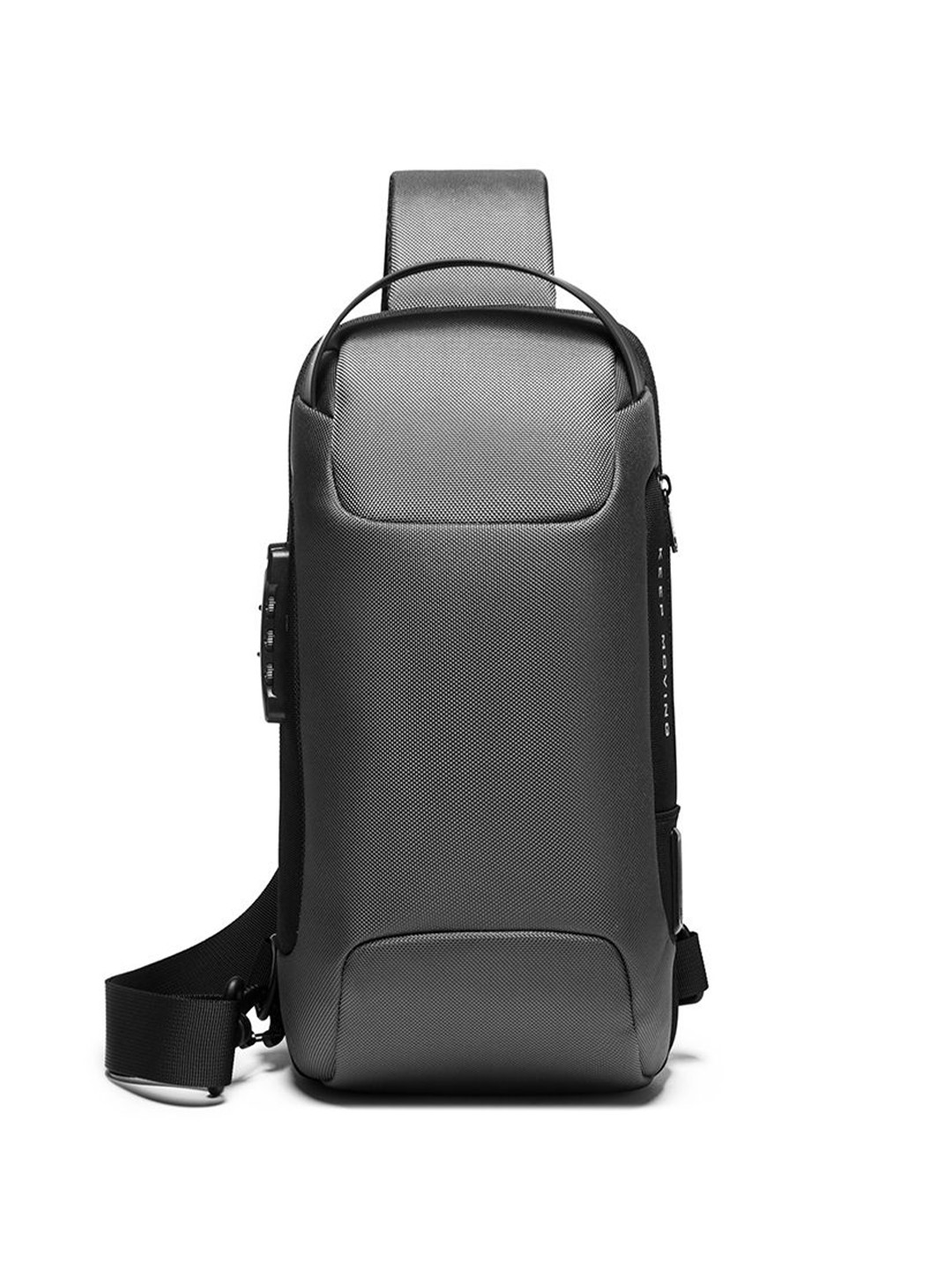 Red Lemon Grey Multifunctional Waterproof Anti-Thief Crossbody Bag with USB Charging