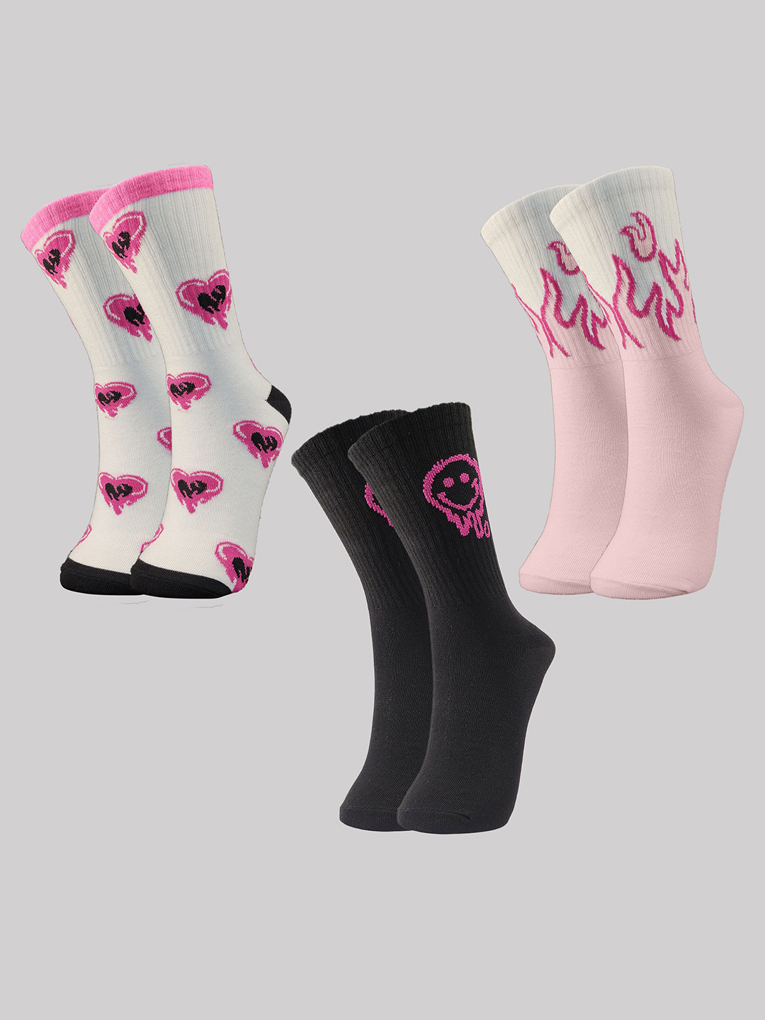 TRAZO Women Multi calf-length Socks