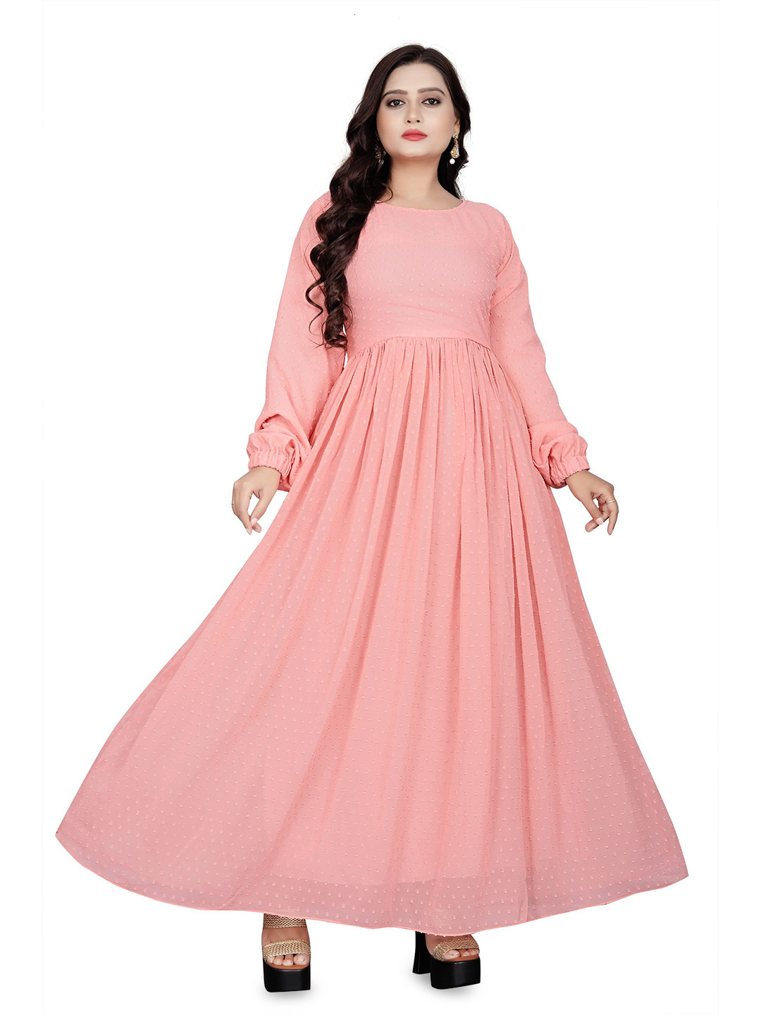 SARINKU Woman Self Design Fit & Flare Maxi Dress