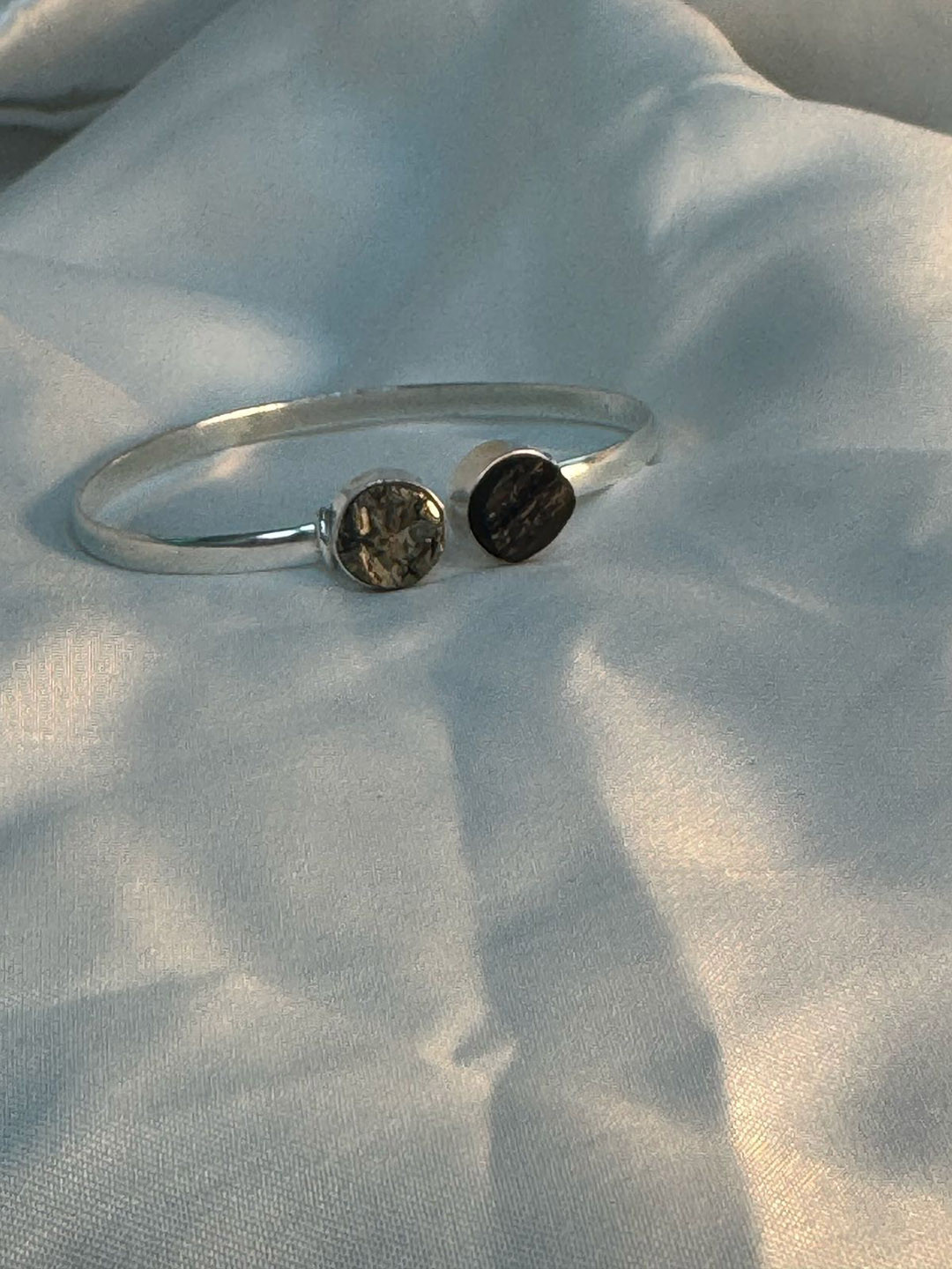 Ore Healing Crystals Silver-Plated Tourmaline Cuff Bracelet