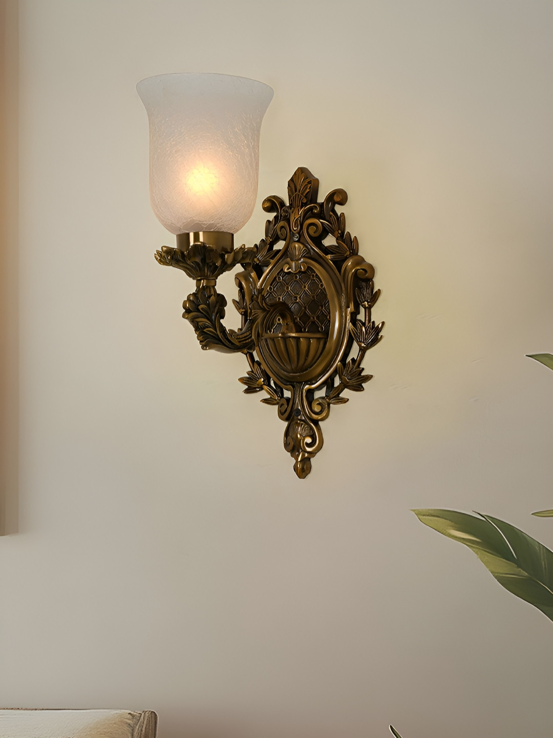 Fos Lighting Gold-Toned Aluminium Spherical Shaped Wall Lamp