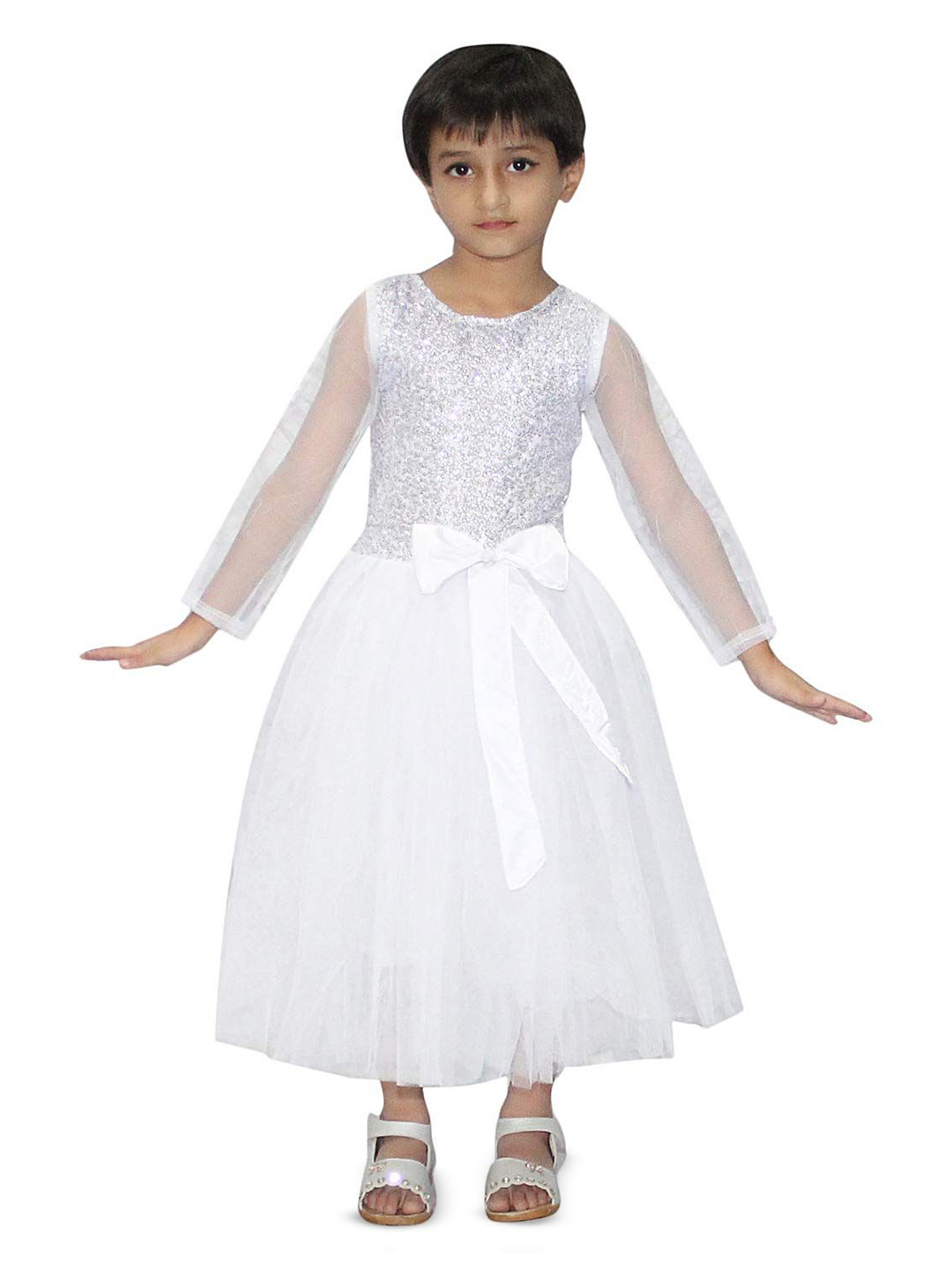 Kaku Fancy dresses Girls Round Neck Princess Long Dress