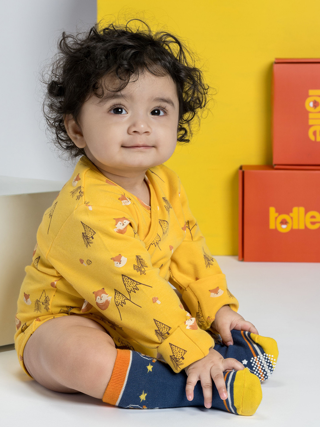 Totle Infants Printed Cotton V-Neck Bodysuit