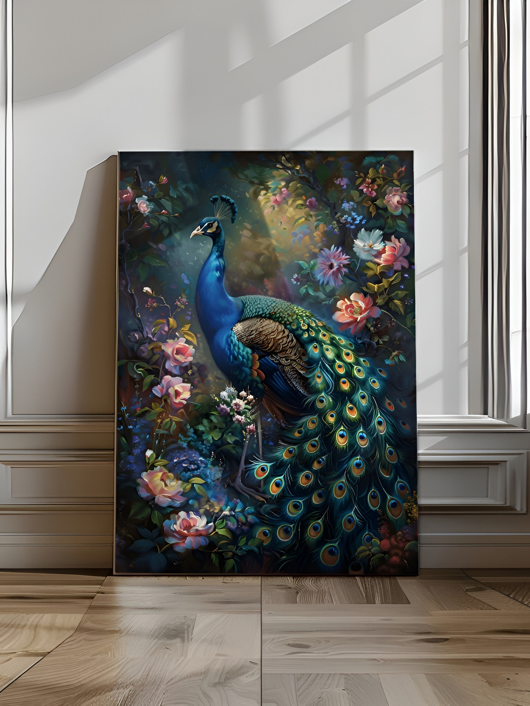 Eurotex Blue & Pink Canvas Birds and Animals Wall Paintings