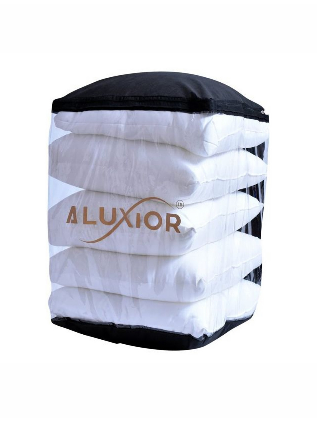 Alu xior Snooze Plug White Solid Polycotton Set of 5 Medium Fibre Sleep Pillow-53.34 x 50.8 x 55.88 cm