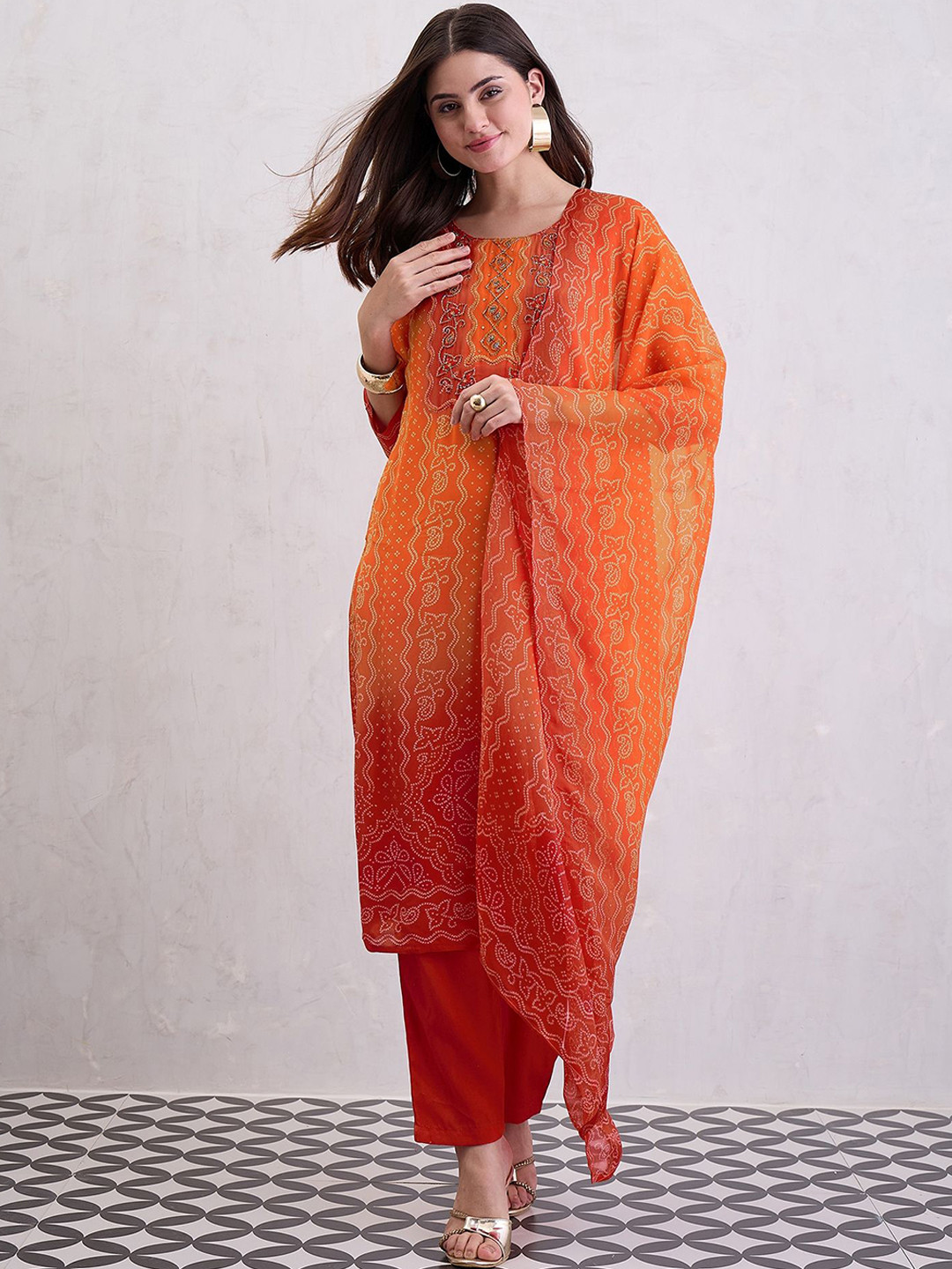 CHETI Women Natural Crepe Kurta Set