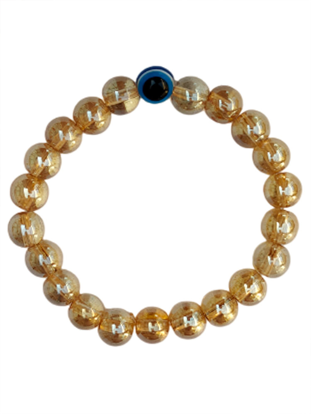 MAATIR DESIGNS Unisex Evil Eye & Crystals Beaded Elasticated Bracelet